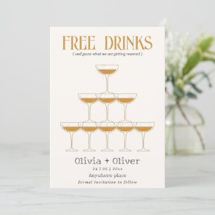 Save The Date Photo de cocktail de boissons gratuites mariage