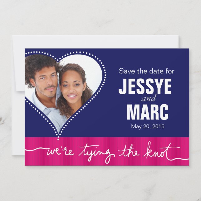 Save The Date Photo de coeur en pointes Enregistrer la date mari (Devant)