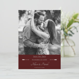 Save The Date Photo de flèches minimalistes   Rouge