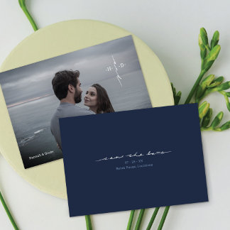 Save The Date Photo de initiales chrétiennes croisées lettrage m