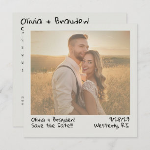 Save The Date Photo de l'appareil photo instantané Retro Enregis