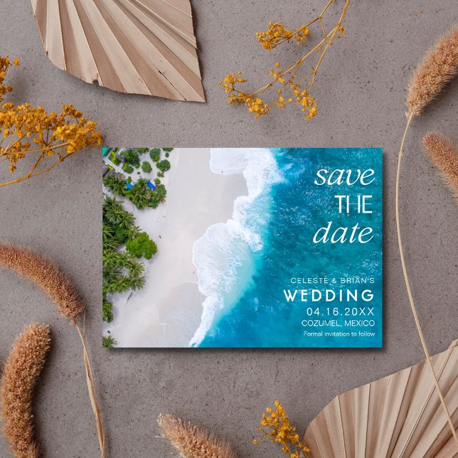 Save The Date Photo de mariage à destination sur la plage  (Destination Beach Wedding Photo Save The Date)