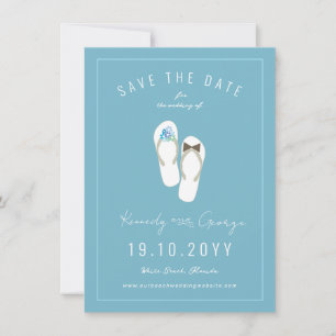 Save The Date Photo de mariage à la plage de M. et Mme Flip Flop