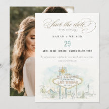Photo de mariage à l'aquarelle de Las Vegas Nevada