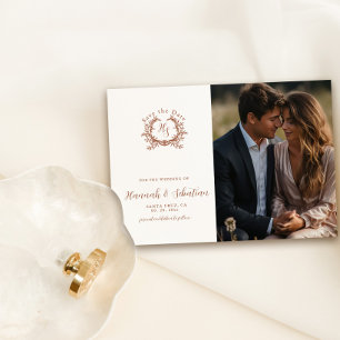 Save The Date Photo de mariage avec blason et monogramme