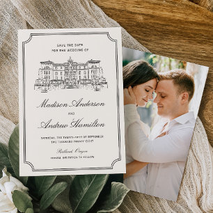 Save The Date Photo de mariage avec illustration de domaine clas