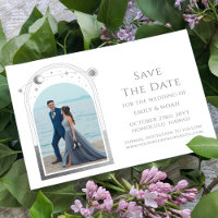 Photo de mariage céleste argent blanc mystique