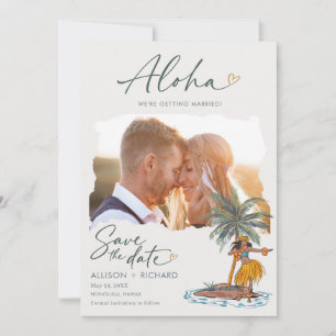 Save The Date Photo de mariage de danseuse hula Aloha Hawaii