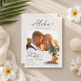 Save The Date Photo de mariage de danseuse hula Aloha Hawaii