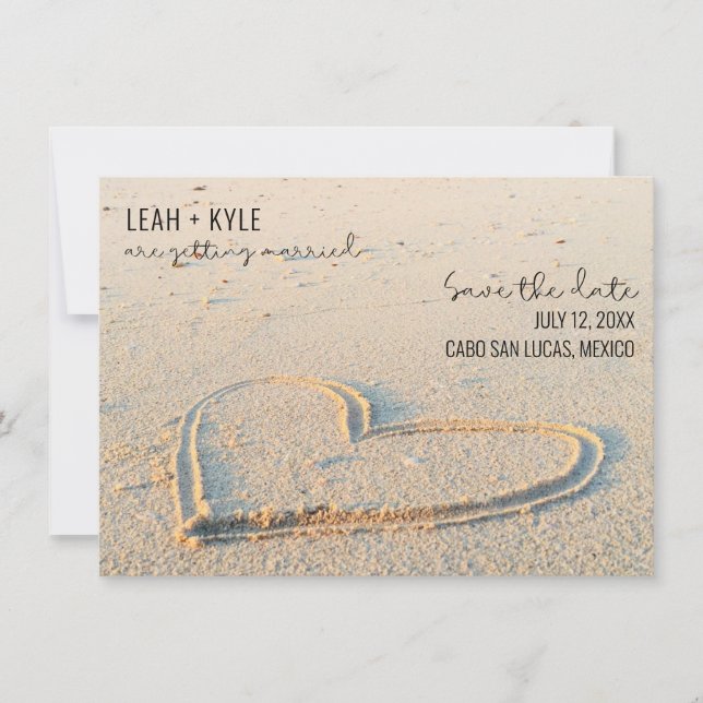 Save The Date Photo de mariage de destination de plage Enregistr (Devant)