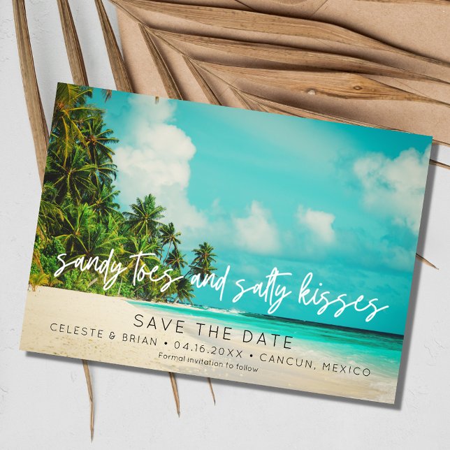 Save The Date Photo de mariage de destination de plage tropicale (Tropical Beach Destination Wedding Photo Save The Date)