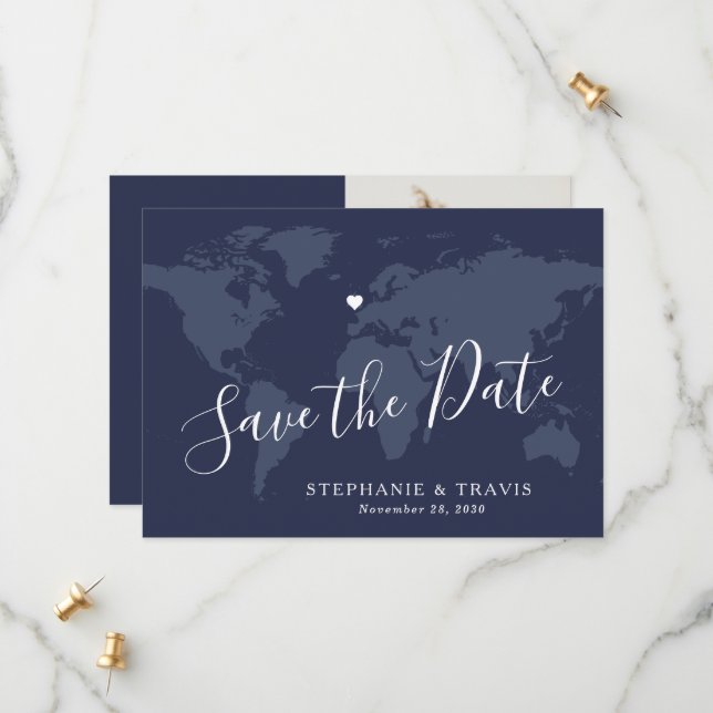 Save The Date Photo de mariage de destination Enregistrer la dat (Devant/Arrière en situation)
