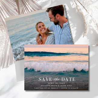 Save The Date Photo de mariage de destination sur la plage 