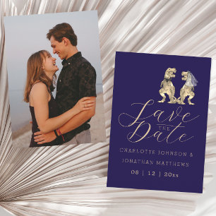 Save The Date Photo de mariage drôle de dinosaure