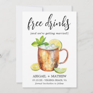 Save The Date Photo de mariage drôle du cocktail classique Mosco