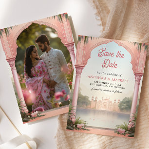 Save The Date Photo de mariage du palais royal indien floral ros