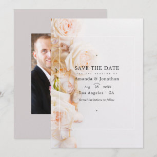 Save The Date Photo de mariage élégant sur la plage florale