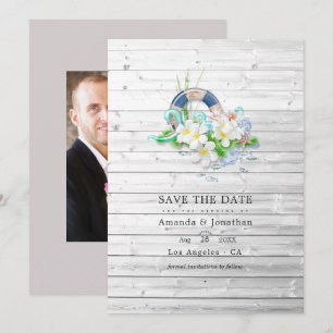 Save The Date Photo de mariage estival rustique sur la plage