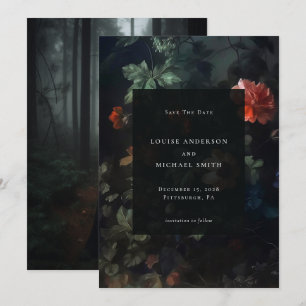 Save The Date Photo de mariage floral romantique et sombre