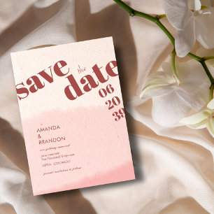 Save The Date Photo de mariage Minimalist Blush & Bloom Bold Scr