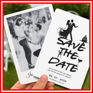 Save The Date Photo de mariage minimaliste fantaisiste dessinée