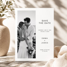 Photo de mariage minimaliste noir et blanc