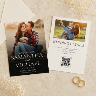 Save The Date Photo de mariage minimaliste pour annoncer la date
