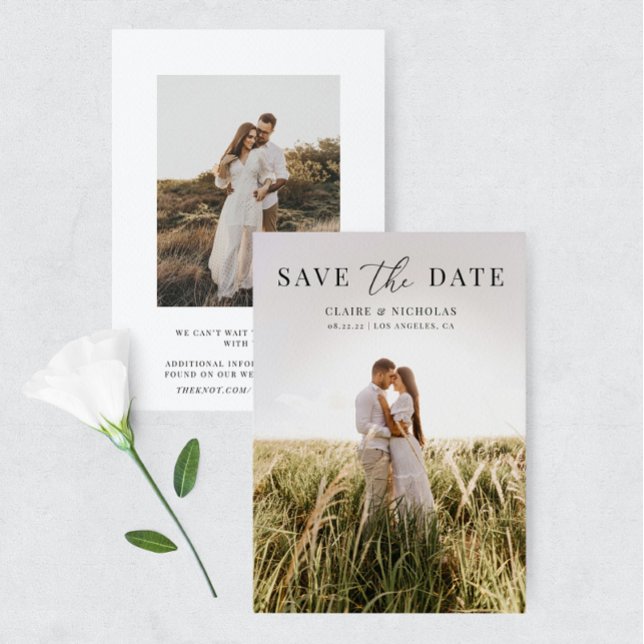 Save The Date Photo De Mariage Moderne Élégante Enregistrer La C (Créateur téléchargé)