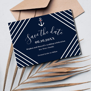 Save The Date Photo de mariage nautique de la marine