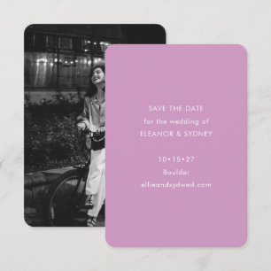 Save The Date Photo de mariage violet minimaliste moderne