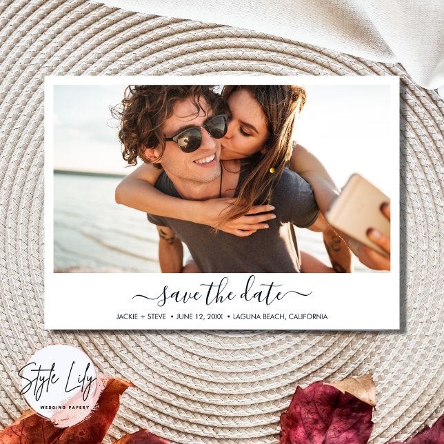 Save The Date Photo de plage Mariage moderne (Créateur téléchargé)