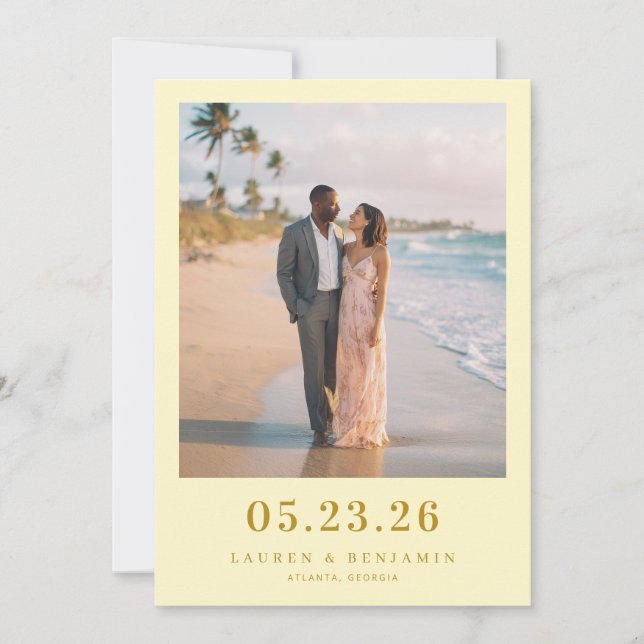 Save The Date Photo de plage pastel romantique (Devant)