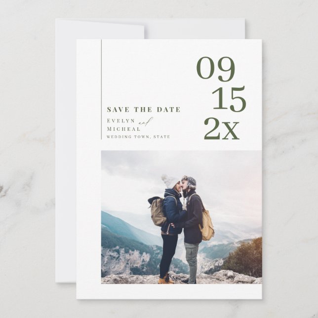 Save The Date Photo de typographie moderne simple enregistrer la (Devant)