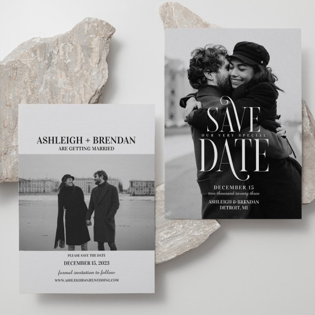Save The Date Photo de typographie simple et élégante (Créateur téléchargé)