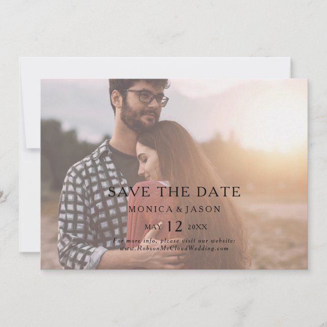 Save The Date Photo déchargée minimaliste classique horizontale (Devant)