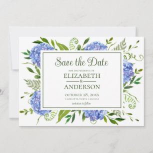 Save The Date Photo d'hortensias bleus