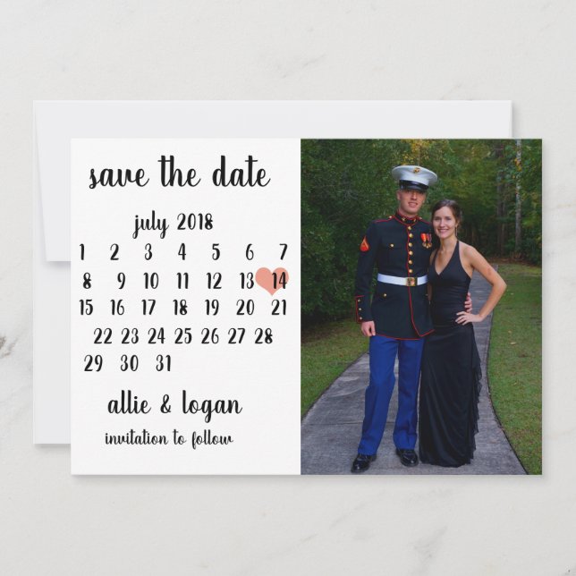 Save The Date Photo du calendrier Enregistrer la date (Devant)
