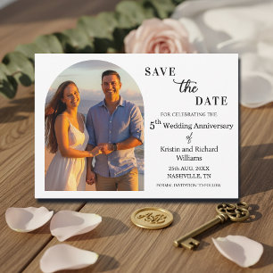 Save The Date Photo élégant du 5ème anniversaire de mariage
