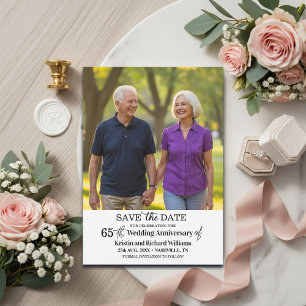 Save The Date Photo élégant du 65e anniversaire de mariage