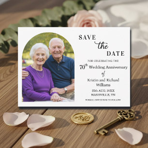 Save The Date Photo élégant du 70e anniversaire de mariage