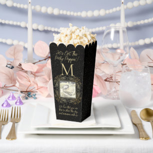 Save the Date Photo Elegant Gold Foil Dots Look Favor Box
