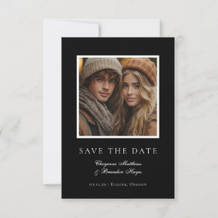 Save The Date Photo élégant noir et blanc moderne minimaliste