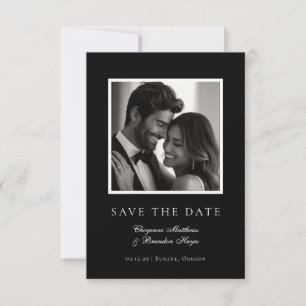 Save The Date Photo élégant noir et blanc moderne minimaliste 