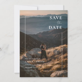 Save The Date Photo Élégant Plein Cadre Mariage Moderne