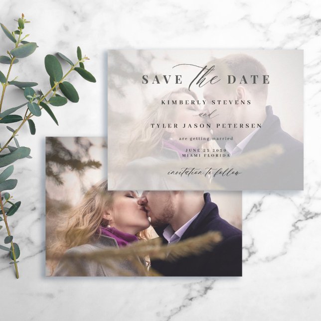 Save The Date Photo élégant script simple mariage moderne (Créateur téléchargé)
