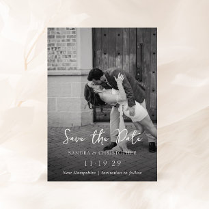 Save The Date Photo Élégante Simple Mariage moderne