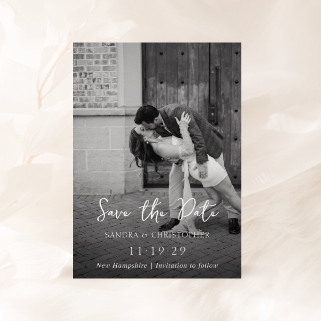 Save The Date Photo Élégante Simple Mariage moderne (Créateur téléchargé)