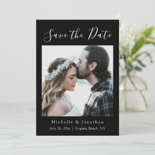 Save The Date Photo en noir et blanc Bible Verse Mariage chrétie