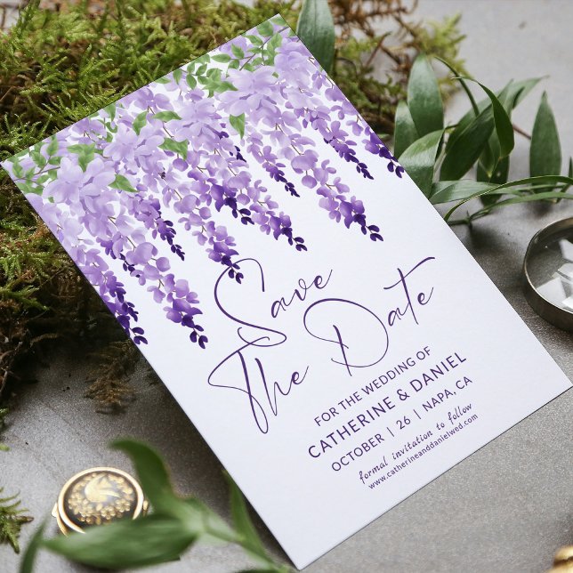 Save The Date Photo Enregistrer La Date Aquarelle Mariage Wister (Créateur téléchargé)