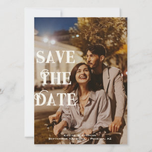 Save The Date Photo Enregistrer la date Elégant moderne person
